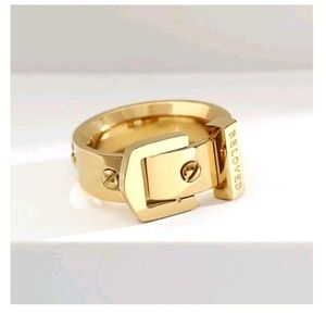 14K Gold Plated Buckle Ring - Gold